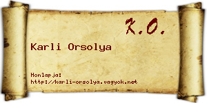 Karli Orsolya névjegykártya